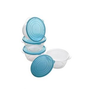 Premier Home Clear Plastic Food Containers Blue  - Set of 4 (805288)