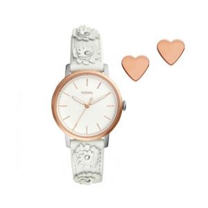 Fossil Neely Woemn's Watch And Jwellery Box Set White (ES4383SET)