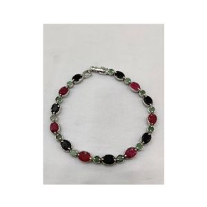 Gilgit Bazaar Multi Stone Silver Bracelet (18)