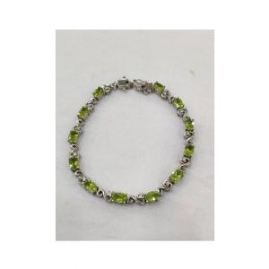 Gilgit Bazaar Peridot Stone Silver Bracelet (19)