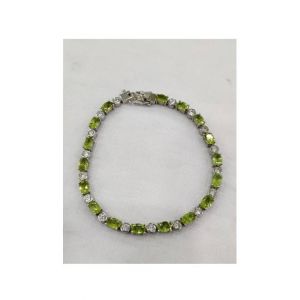 Gilgit Bazaar Peridot Stone Silver Bracelet (21)