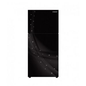 Waves Glass Door Freezer On Top Refrigerator 8 Cu Ft Black (WR-3090-GD)