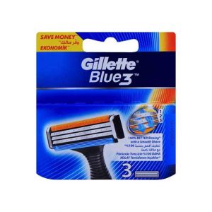 Gillette Blue 3 Cartridge Refills Razor Pack Of 3