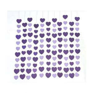 Global Traders Paper Heart Wall Hanging Purple