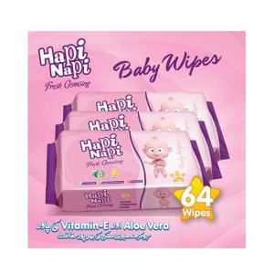 Hapi Napi Baby Wipes 3-Packs Bundle 64-Pcs Per Pack