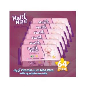 Hapi Napi Baby Wipes 6-Packs Bundle 64-Pcs Per Pack