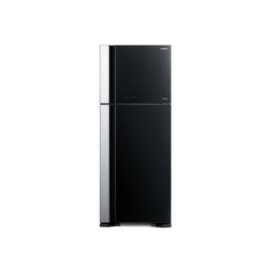 Hitachi Big 2 Stylish Freezer-on-top Refrigerator Glass Black 16 Cu ft (R-VG560P7MS)