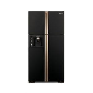 Hitachi Big French Deluxe Refrigerator Glass Black 20.5 Cu ft (R-W750FPMX)