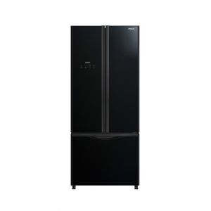 Hitachi 3 Door French Bottom Freezer Refrigerator Glass Black 16 Cu ft (R-WB570P9PB)