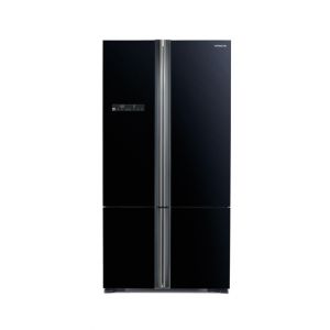 Hitachi 4 Door French Bottom Freezer Refrigerator Glass Black 24 Cu ft (R-WB850P5M)