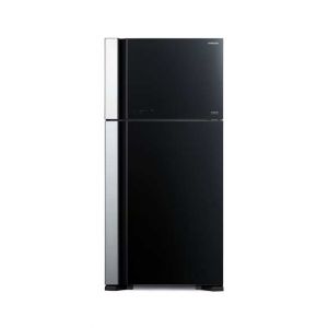 Hitachi Super Big 2 Glass Door Freezer-on-Top Refrigerator 19 Cu Ft Black (R-VG800)