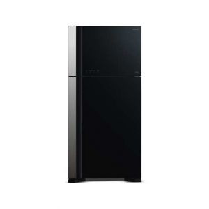Hitachi Super Big 2 Glass Door Freezer-on-Top Refrigerator 23 Cu Ft Black (R-VG750PM-1)