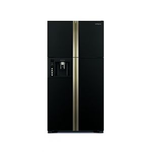 Hitachi Inverter Side-By-Side Refrigerator 21 cu ft Glass Black (R-W750FPMX)
