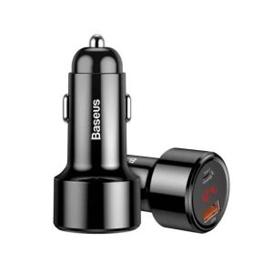 Baseus Magic Series 45W PPS Digital Display Type-C PD+QC Dual Quick Car Charging Black