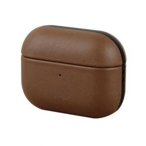 Uniq Terra Genuine Leather Snap Case For Airpods Pro Sepia Brown