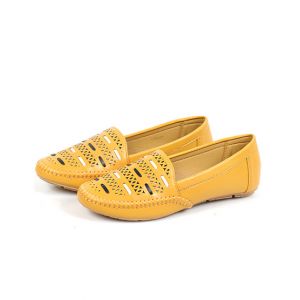Sage Leather Casual Shoes For Women Yellow (680142)-36 - Euro