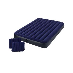 Intex Classic Downy Airbed King Size With 2 Pillows With Manual Air Pump Blue