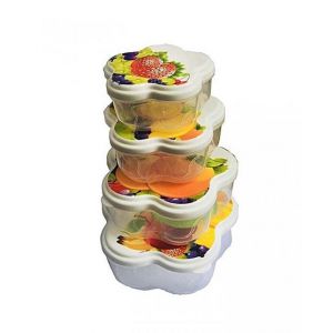 Israr Mall Plastic Patterned Food Container Pack Of 4