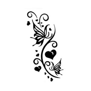 Ferozi Traders Love Flower & Butterfly Temporary Tattoo Sticker