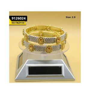 Kayazar Indian Bangles Gold&Silver Zircon 2PC (2.8) (9126024)