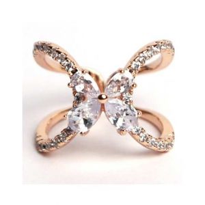 KhawajasKreation Adjustable Butterfly Ring For Women Rose Gold