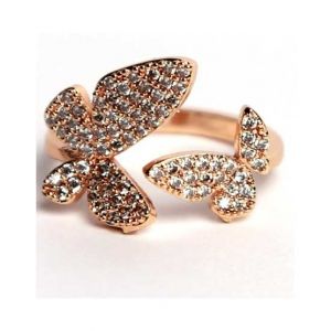 KhawajasKreation Butterfly Wraparound Ring For Women Rose Gold