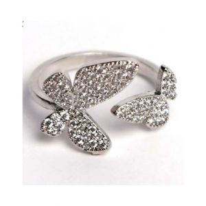 KhawajasKreation Butterfly Wraparound Ring For Women Sliver
