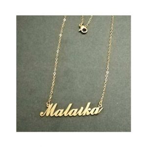 King Malaika Name Gold Platted Necklace