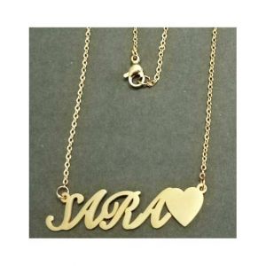 King Sara Name Gold Platted Necklace