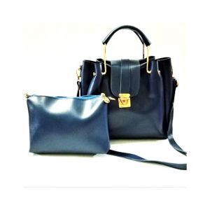 Kings Leather Handbag With Pouch Blue (0252)