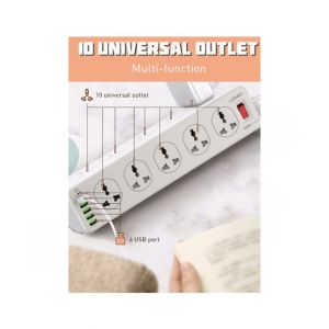 Ldnio 6 Ports USB Charger With 10 Universal Socket (SC10610)