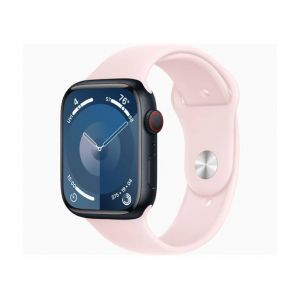Apple Watch Series 9 Midnight Aluminum Case With Sport Band-GPS &amp; Cellular-45 mm-Light Pink