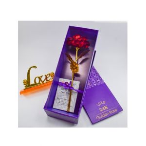 ZS Multi Store 24K Gold Plated Artificial Flower With Love Stand