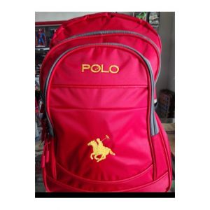 M Toys Embroidered Polo Red School Bag for Kids (TR17452023)