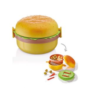 M Toys Yellow Hamburger Lunch Box for Kids (TR17442023)