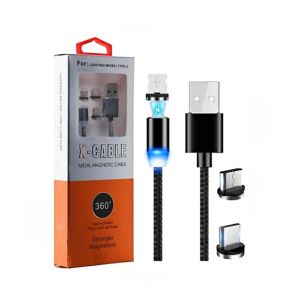 Madina Mobile Magnetic Data Cable With 3 Cord Heads For Androids & Type C