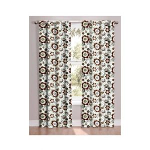 Maguari Banarasi Luxury Curtain 2 Pcs White (0091)