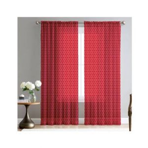 Maguari Banarsi Net Curtain Red