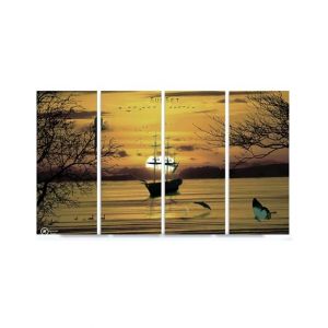 Maguari Boat & Butterfly Canvas Small Wall Frame 4 Pcs (0714)