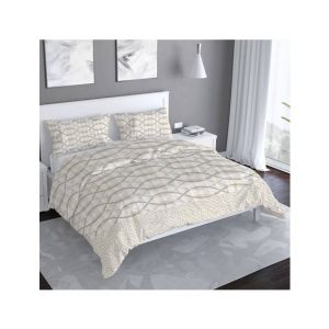 Maguari Chain Design Double Bed Sheet Beige (0331)