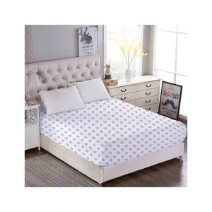 Maguari Lilac Dots Cotton Fitted Single Bed Sheet (0427)