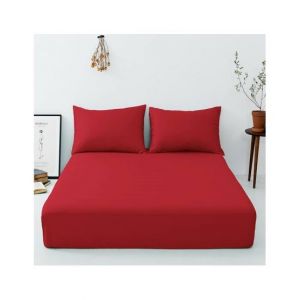 Maguari Luxury Cotton Fitted Double Bed Sheet With Pillow Cover (0446)