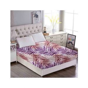 Maguari Palm Leafs Cotton Fitted Single Bed Sheet (0424)