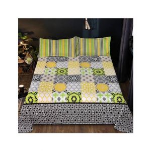Maguari Pattern Design Double Bed Sheet Green (0329)