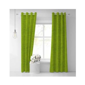 Maguari Printed Textured Curtain 2 Pcs Parrot Green