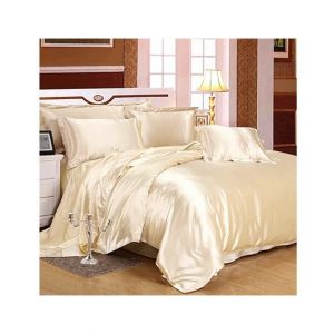 Maguari Soft Silk Shine Comforter Bed Set Beige