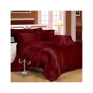 Maguari Soft Silk Shine Comforter Bed Set Maroon