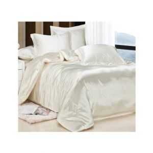 Maguari Soft Silk Shine Comforter Bed Set Off White