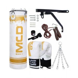 MCD Punching Bag & Boxing Kit Full Set White/Golden