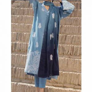 Mizaj Aegean Embroidered Unstitched Lawn 3 Piece Suit (TD-022)